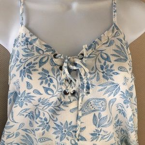 Blue & white flower cami